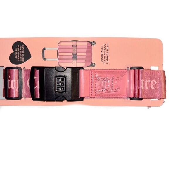 Juicy Couture Pink Adjustable Luggage Suitcase Strap w/ Combination Lock Travel - Picture 2 of 6